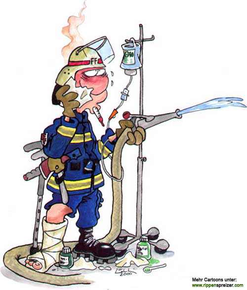 Kranker Feuerwehrmann
